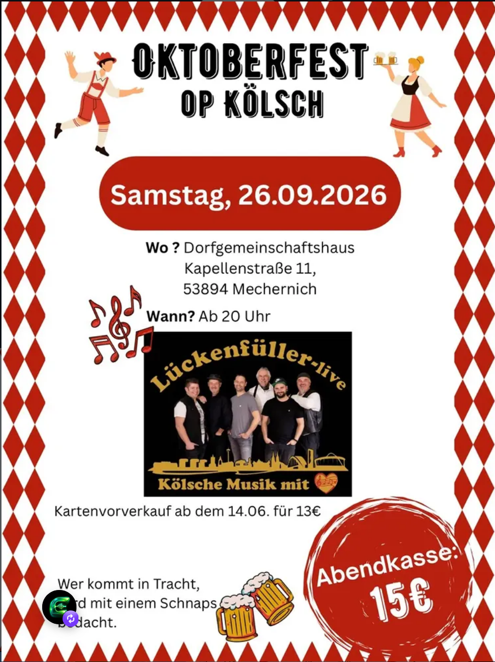Oktoberfest op Kölsch – Veranstaltungsbild
